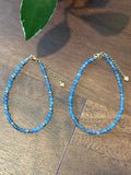 Aquamarine A grade faceted ankle bracelets