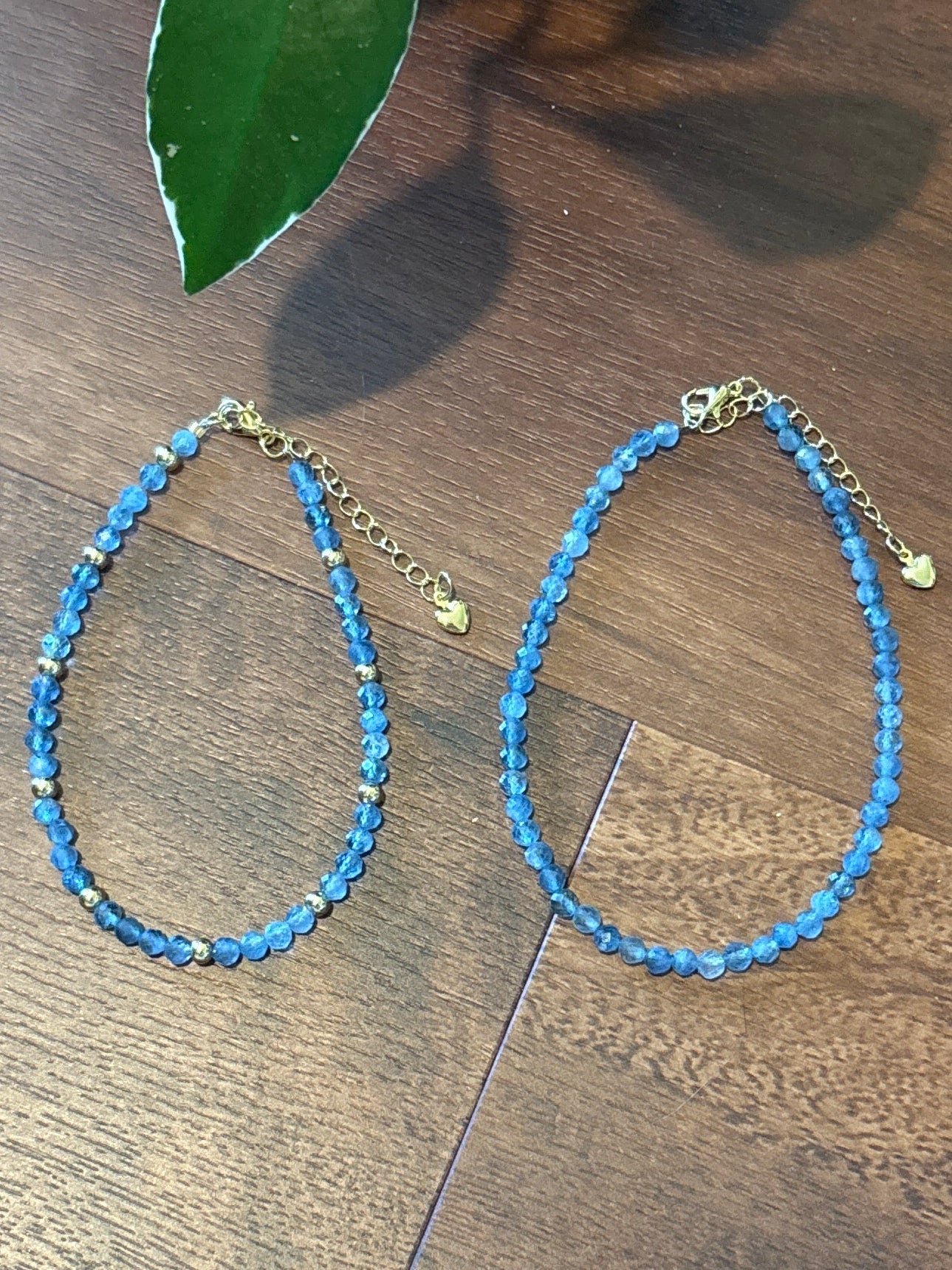 Aquamarine A grade faceted ankle bracelets
