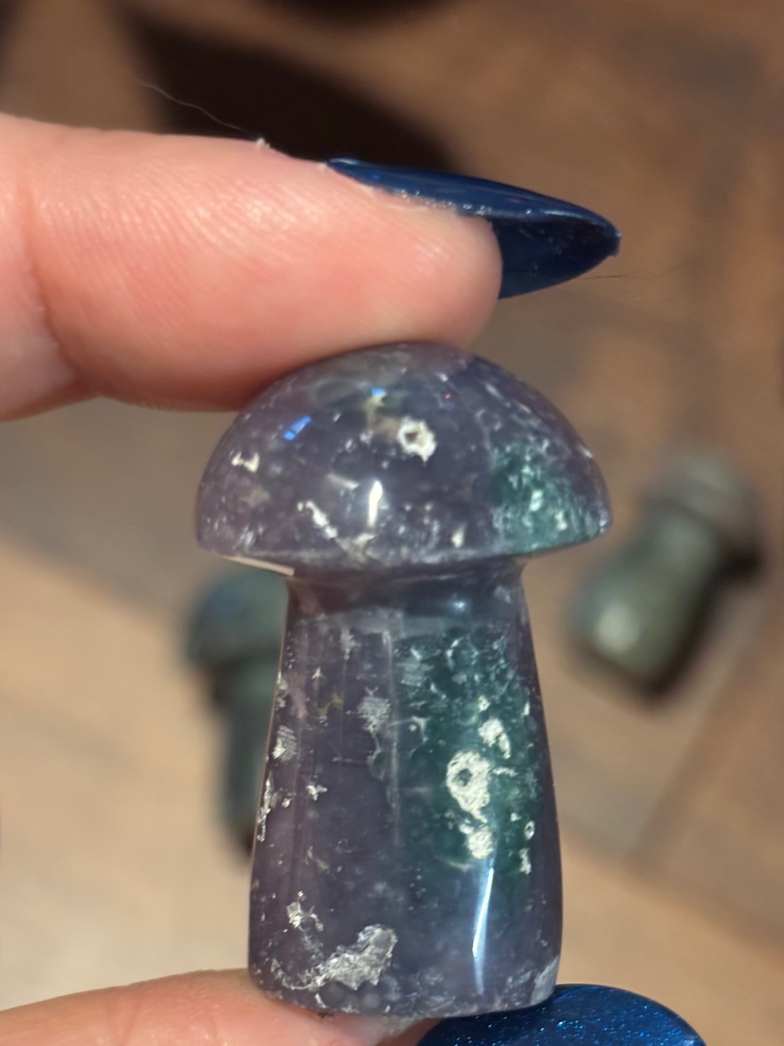 Bi-color grape agate mushrooms