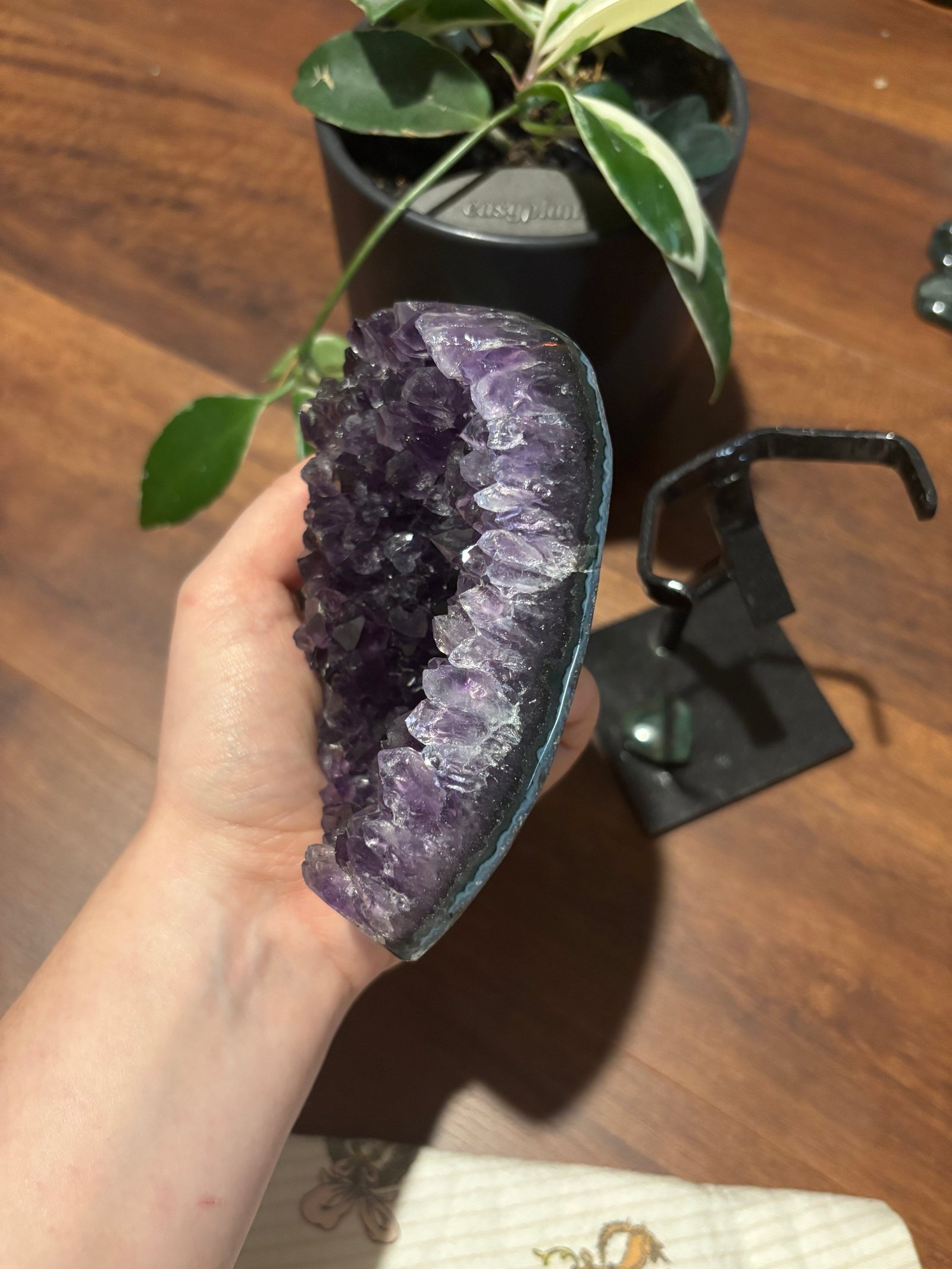 Amethyst on stand - large gemmy